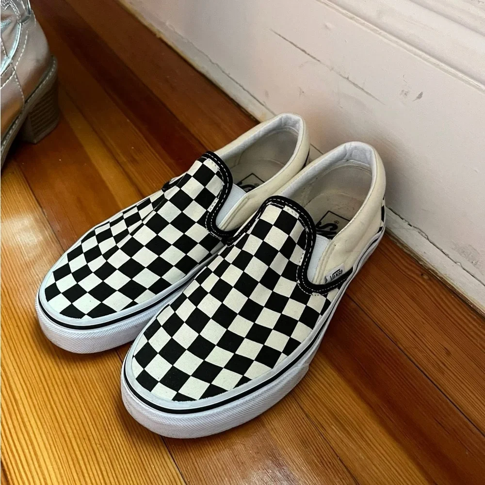 Vans Black and White Checkerboard Slip-Ons - Picture 1 of 1
